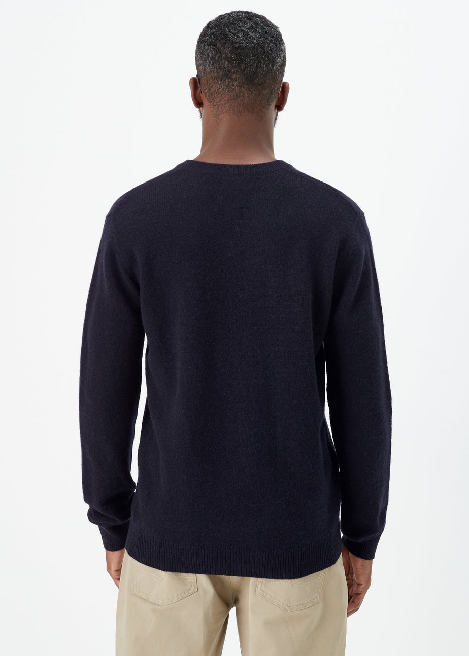 Lincoln Navy 100% Lambswool V Neck Jumper