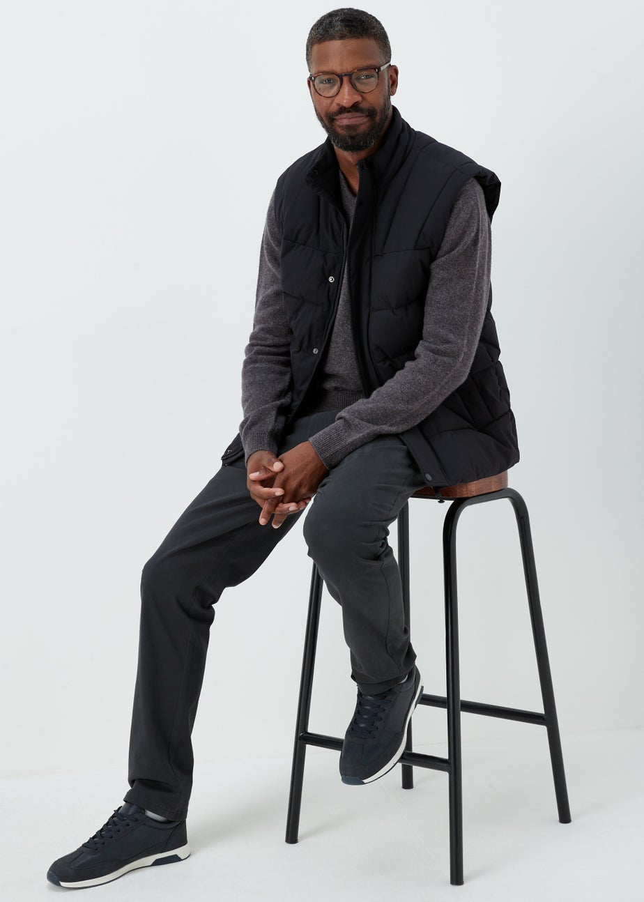 Lincoln Charcoal 100% Lambswool V Neck Jumper