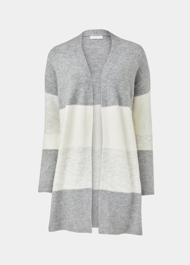 Grey Marl Colour Block Cardigan