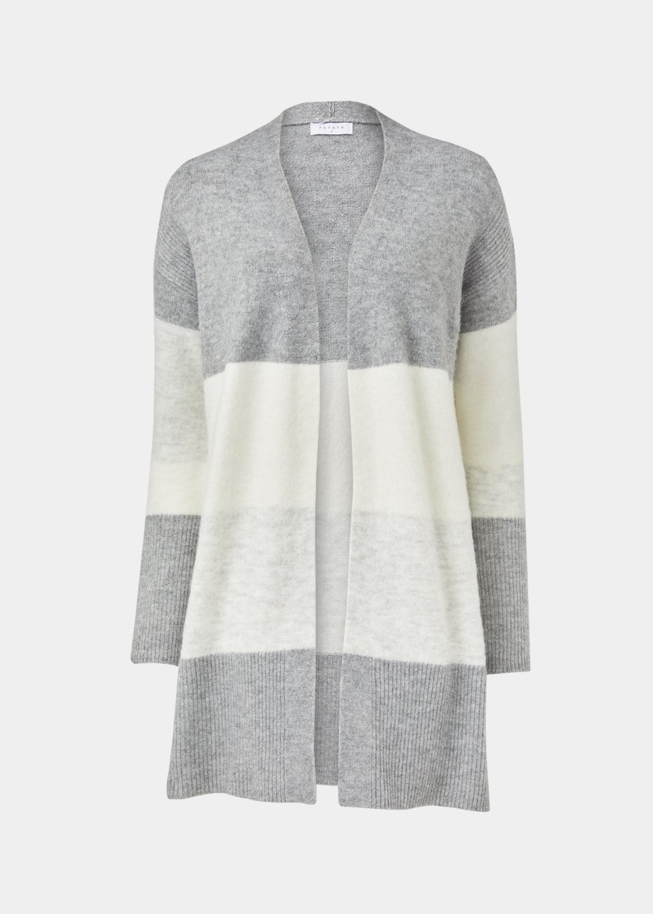 Grey Marl Colour Block Cardigan