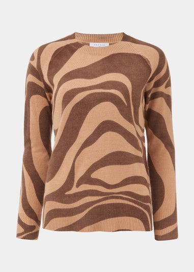Brown Swirl Print Super Soft Jumper