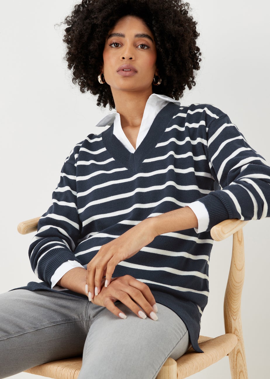 Navy Stripe Soft Touch Jumper