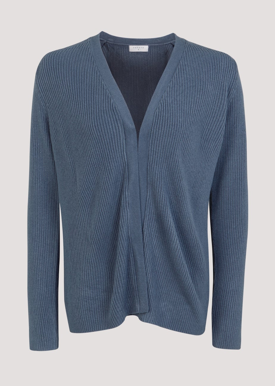 Blue Super Soft Ribbed Cardigan