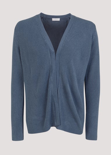 Blue Super Soft Ribbed Cardigan