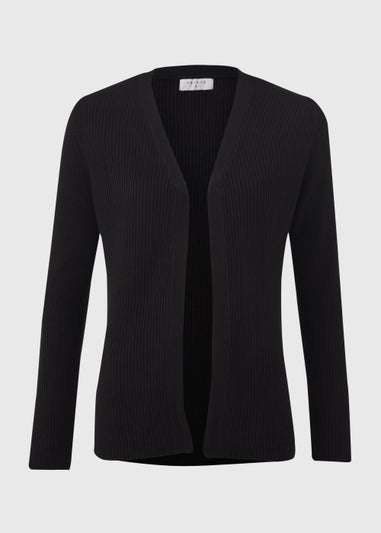 Black Super Soft Ribbed Cardigan