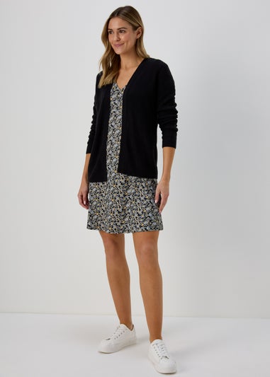 Black Super Soft Ribbed Cardigan