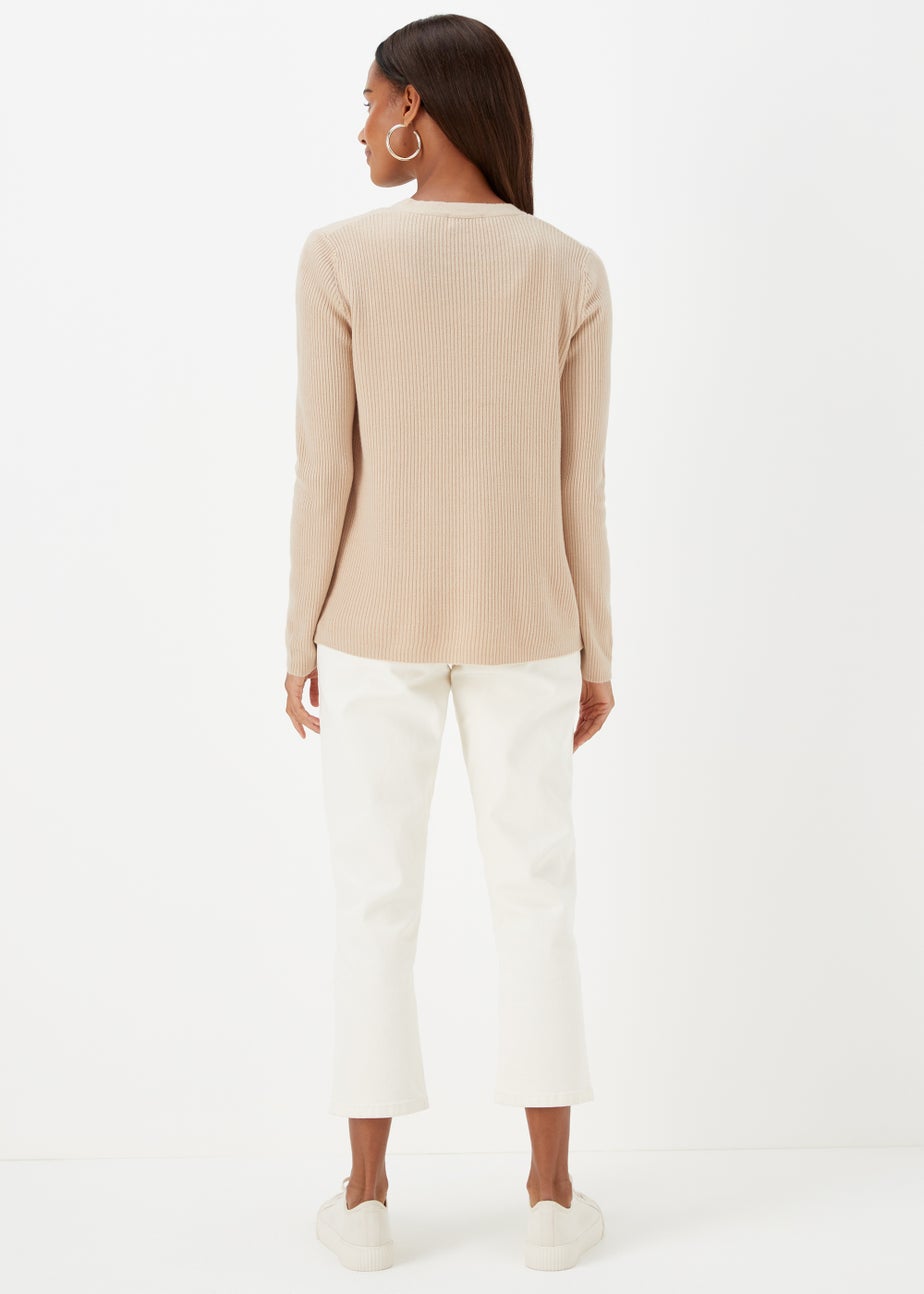 Beige Super Soft Ribbed Cardigan