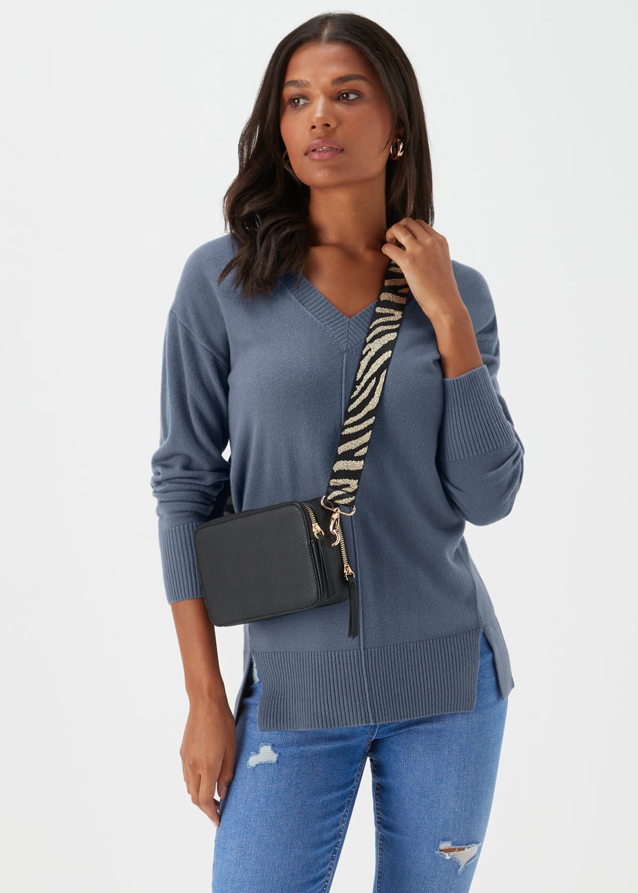 Blue V-Neck Soft Touch Jumper