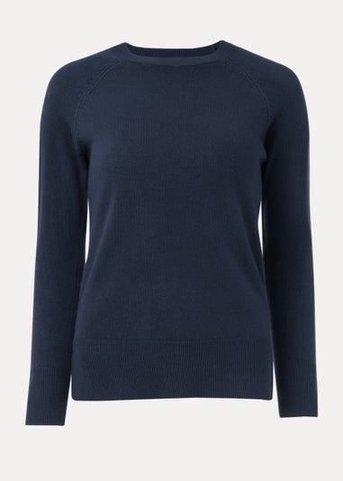 Navy Round Neck Soft Touch Jumper