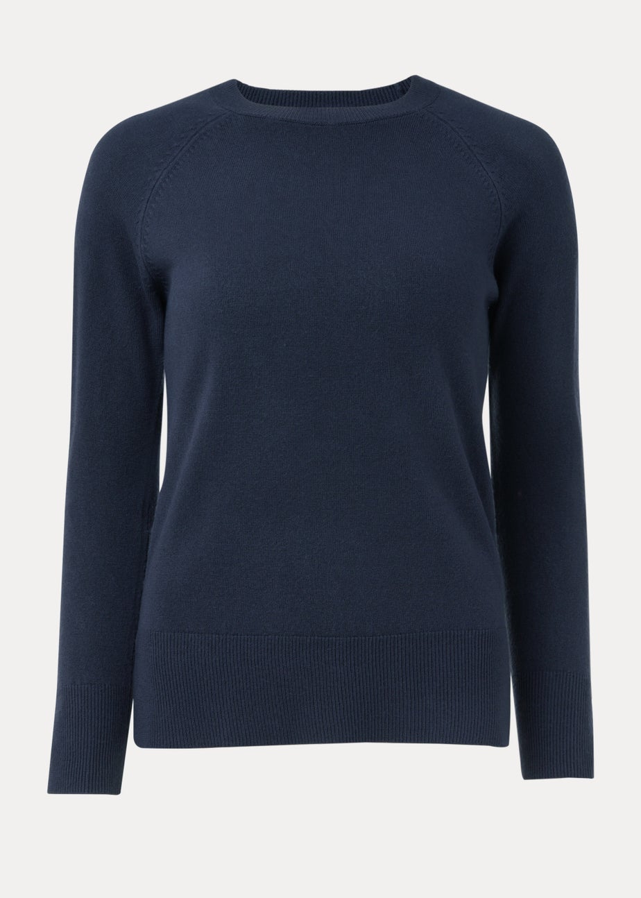 Navy Round Neck Soft Touch Jumper