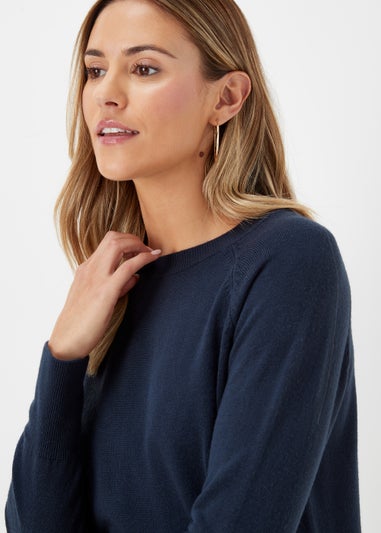 Navy Round Neck Soft Touch Jumper