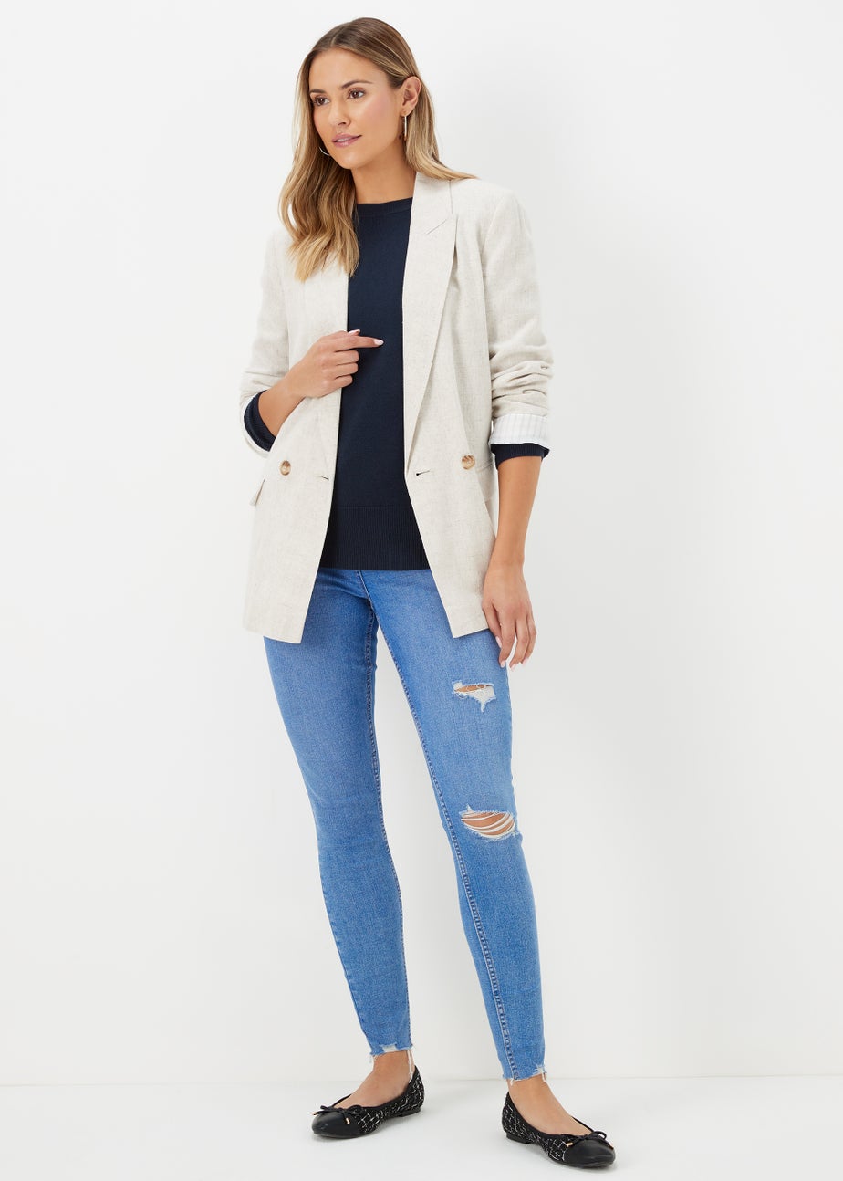 Navy Round Neck Soft Touch Jumper