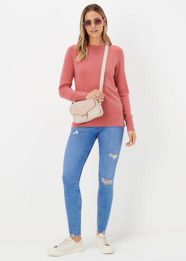 Pink Round Neck Soft Touch Jumper