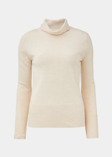 Taupe Super Soft Roll Neck Jumper