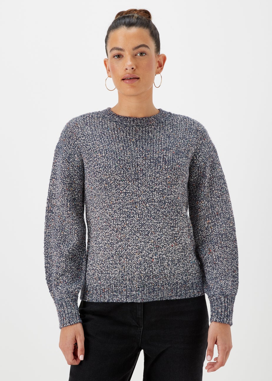 Navy Nep Crew Neck Jumper