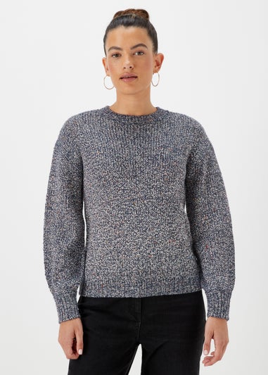 Navy Nep Crew Neck Jumper