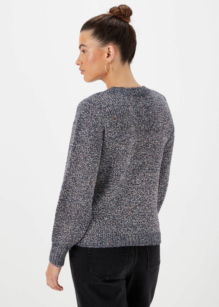 Navy Nep Crew Neck Jumper