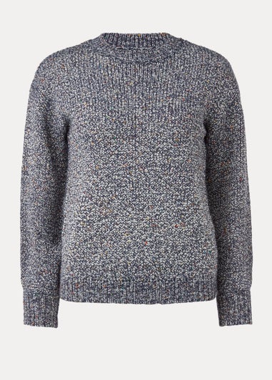 Navy Nep Crew Neck Jumper