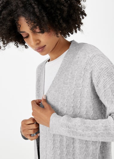 Grey Baby Cable Knit Cardigan