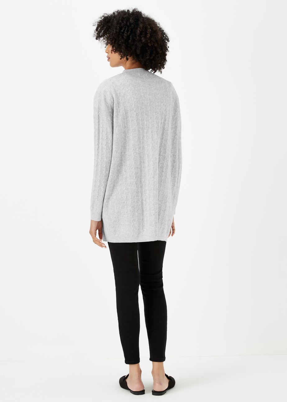 Grey Baby Cable Knit Cardigan