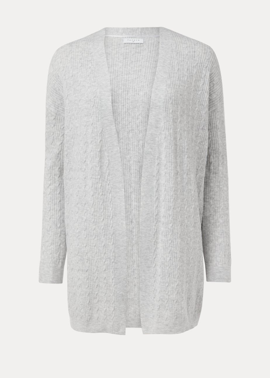 Grey Baby Cable Knit Cardigan