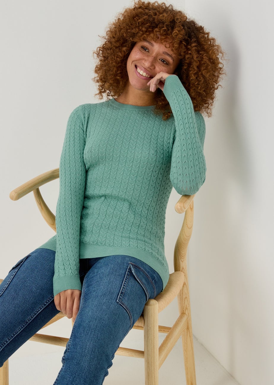 Green Baby Cable Jumper