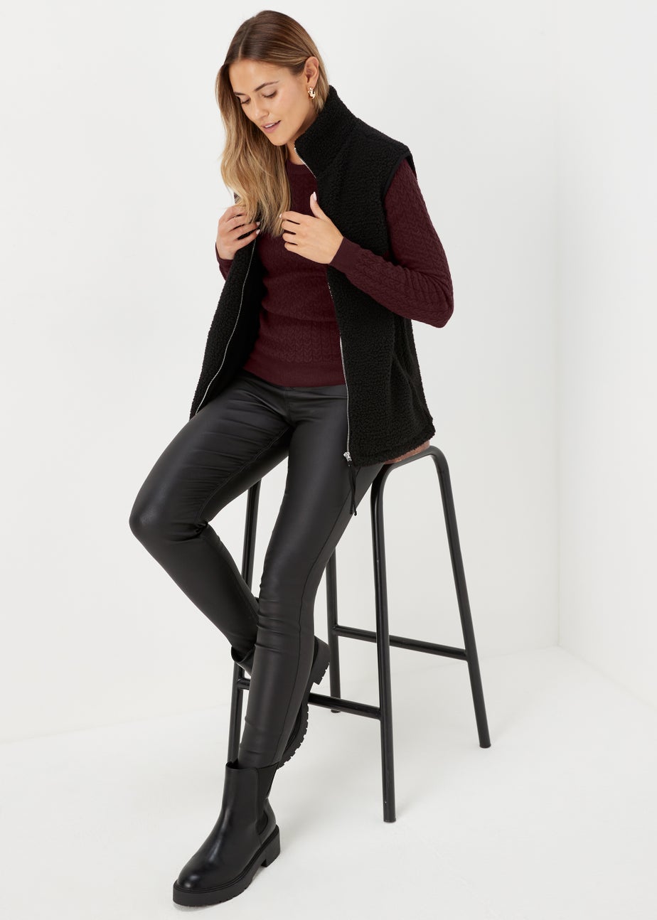 Burgundy Baby Cable Knit Jumper