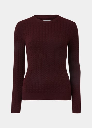 Burgundy Baby Cable Knit Jumper