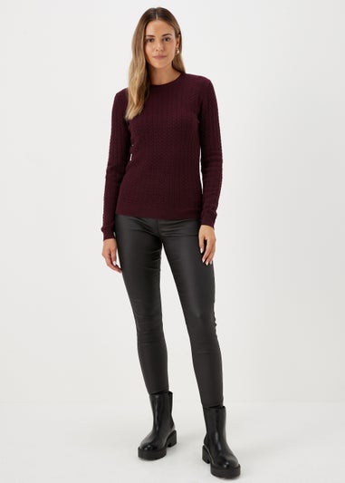 Burgundy Baby Cable Knit Jumper