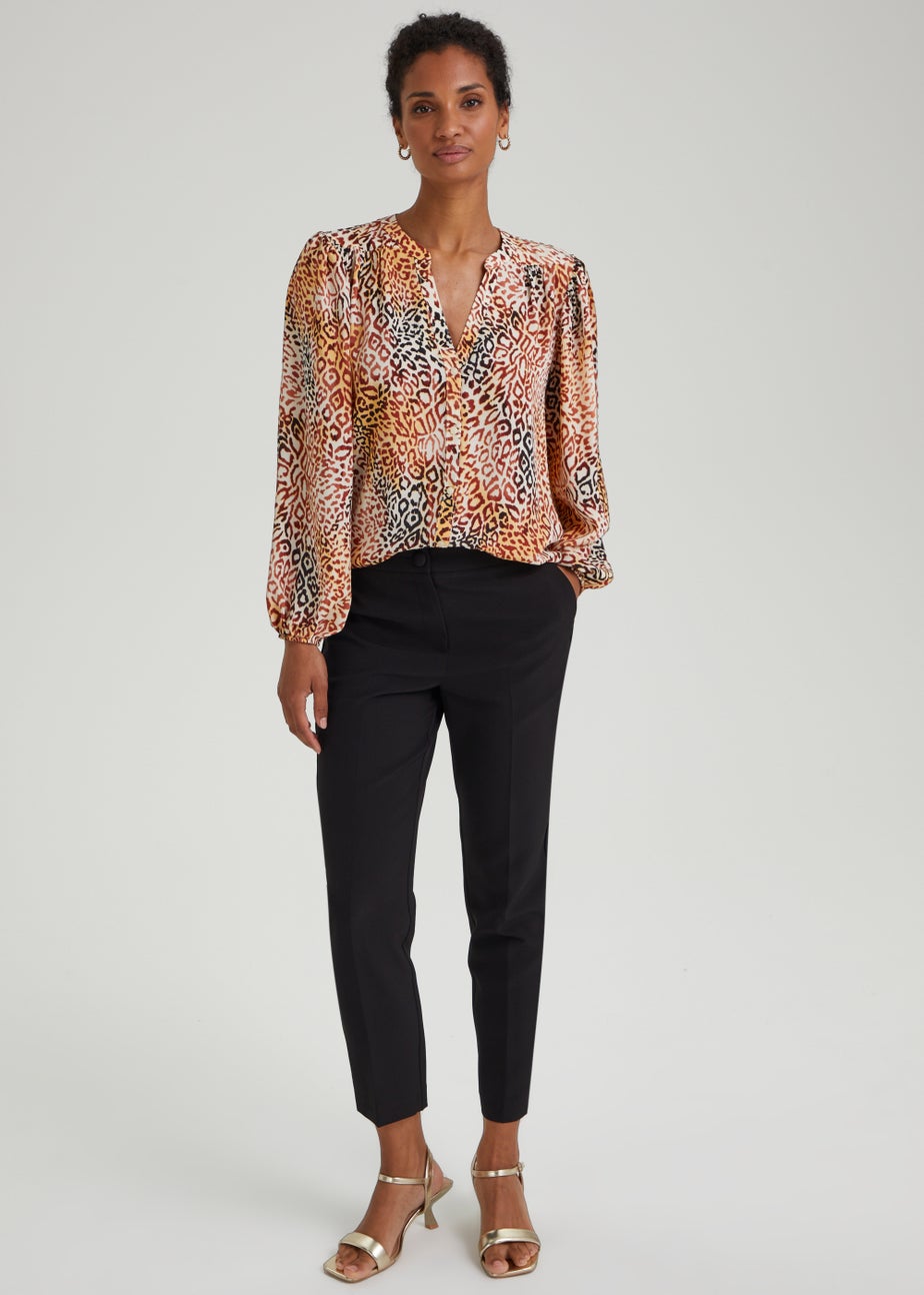 Et Vous Pink Animal Print Blouse