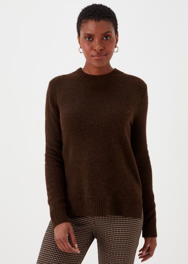 Brown Crew Neck Jumper