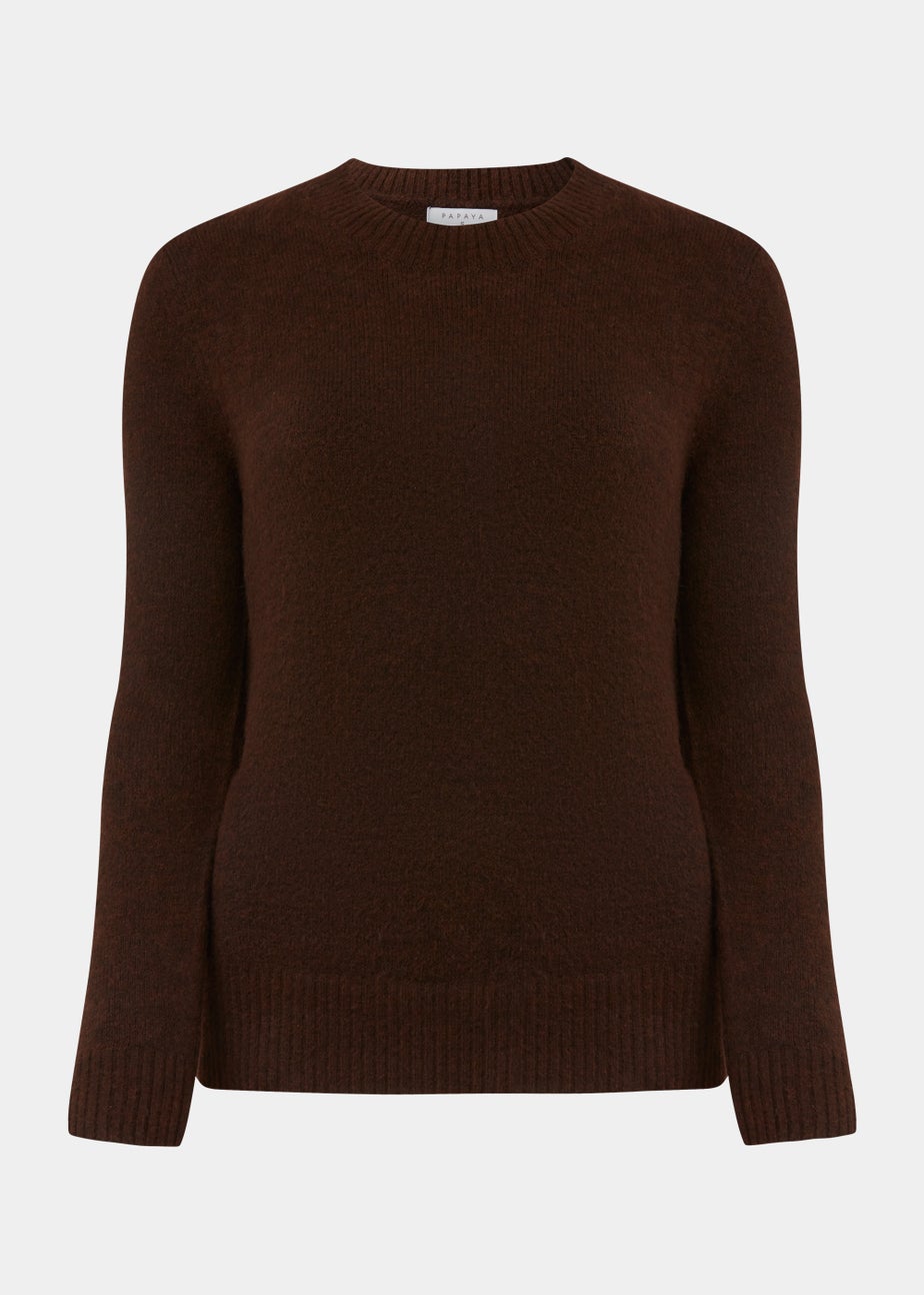 Brown Crew Neck Jumper