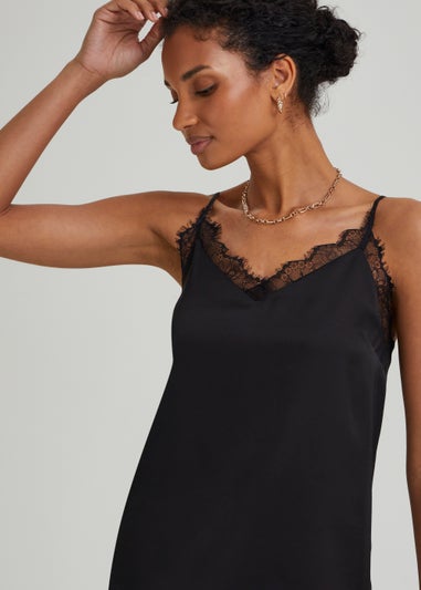 Et Vous Black Lace Trim Cami Top