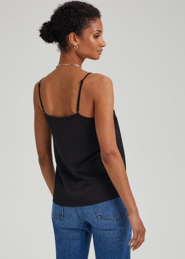 Et Vous Black Lace Trim Cami Top