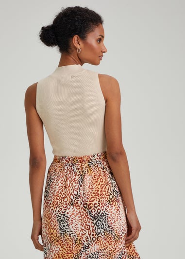 Et Vous Cream Knitted Vest Top