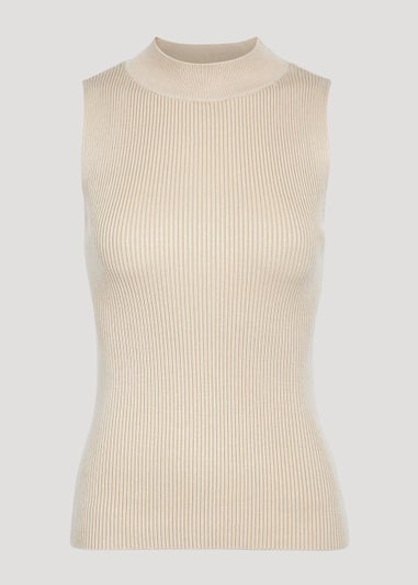 Et Vous Cream Knitted Vest Top