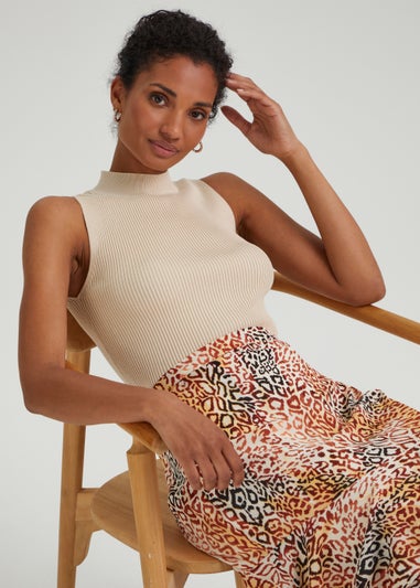 Et Vous Cream Knitted Vest Top