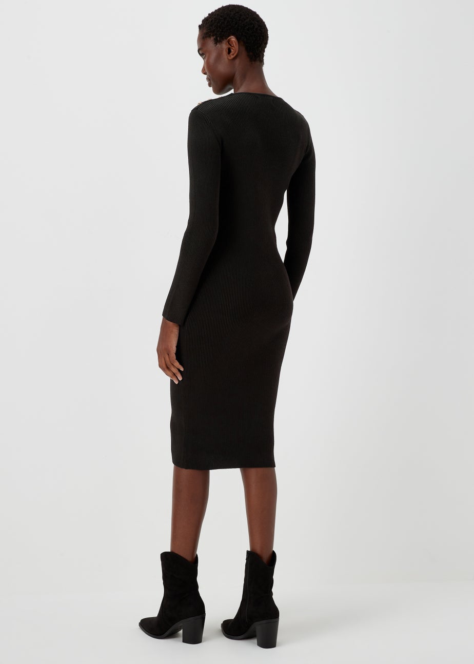 Et Vous Black Knitted Button Dress