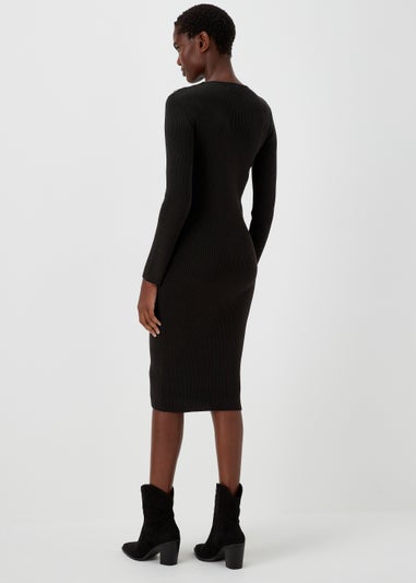 Et Vous Black Knitted Button Dress