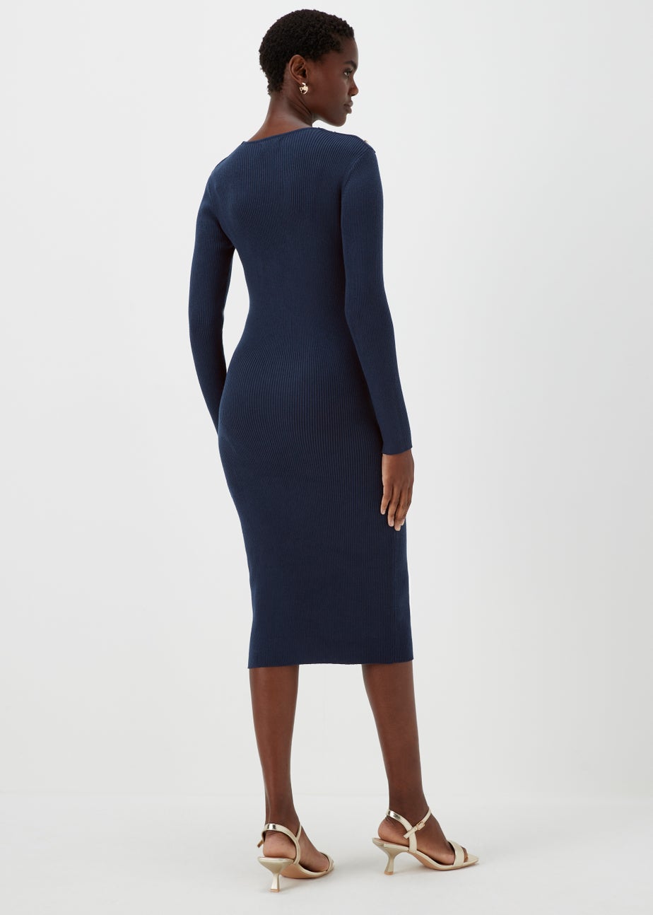 Et Vous Navy Knitted Button Dress