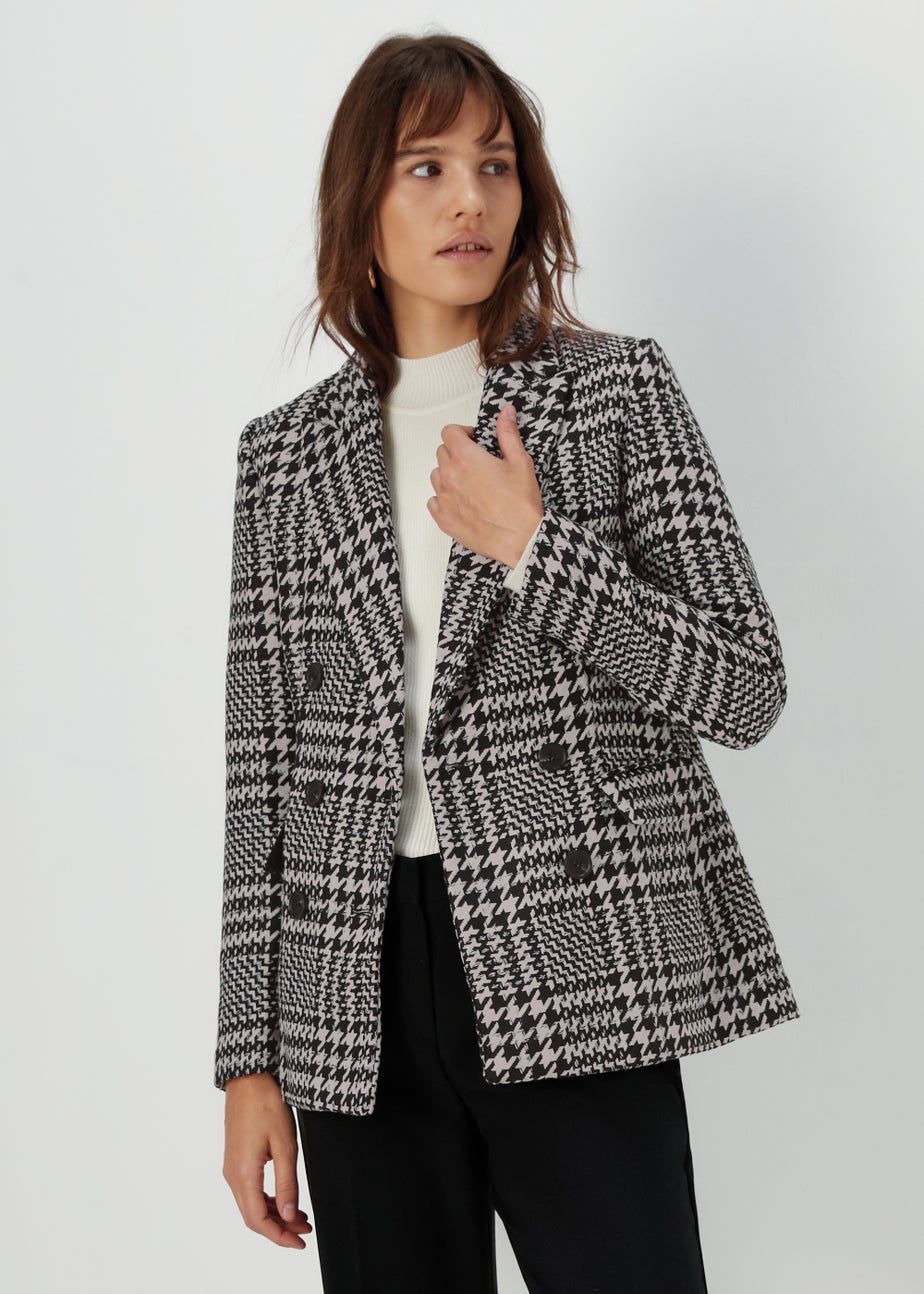 Et Vous Black Check Textured Blazer