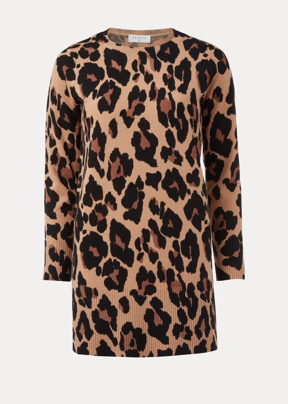 Multicoloured Animal Print Soft Tunic Dress