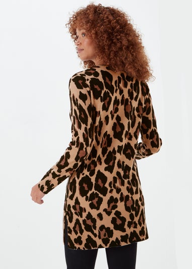 Multicoloured Animal Print Soft Tunic Dress
