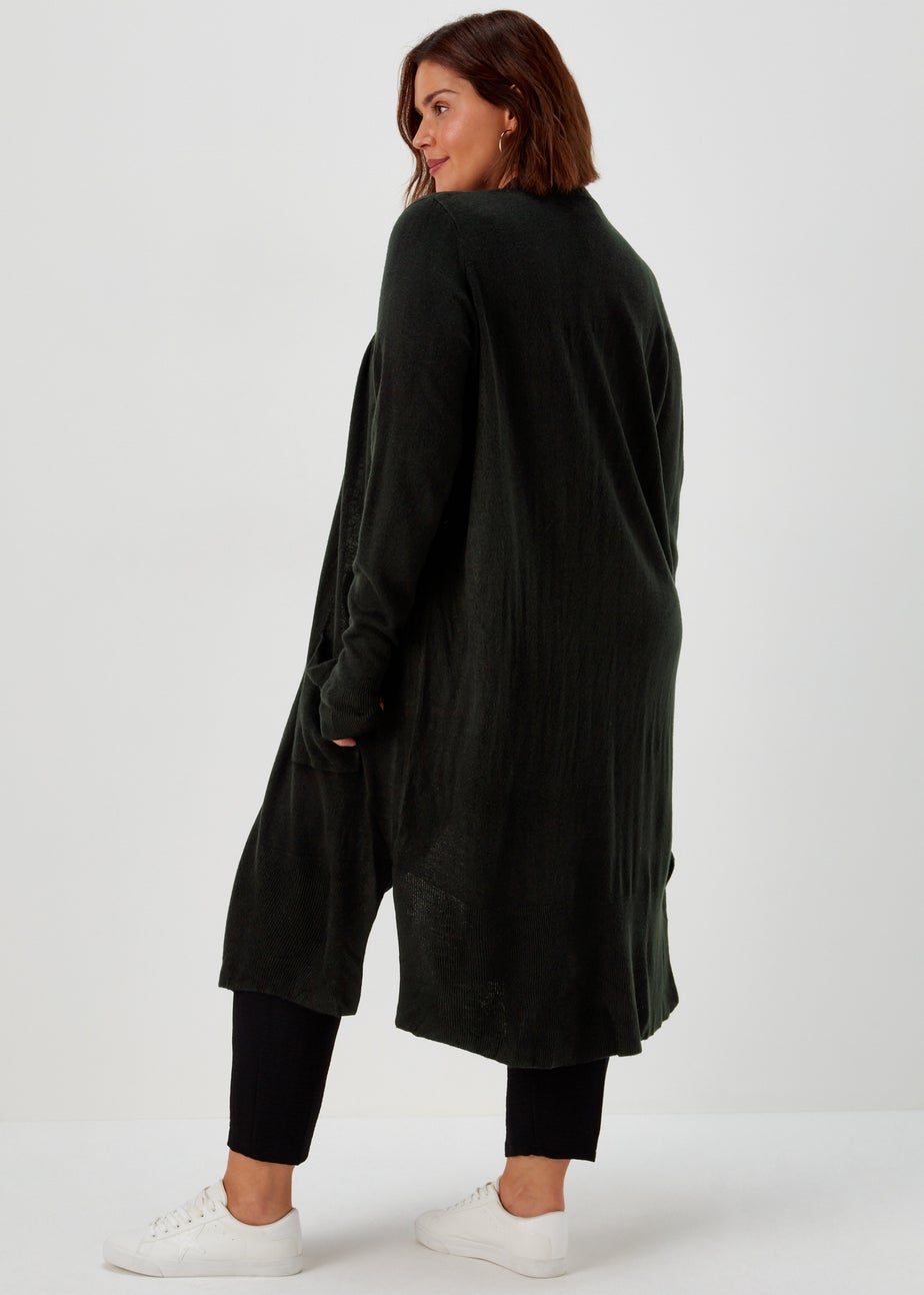 Papaya Curve Black Knitted Cardigan