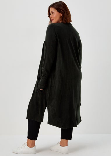 Papaya Curve Black Knitted Cardigan