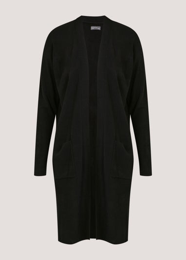 Papaya Curve Black Knitted Cardigan