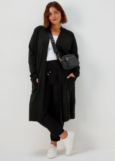 Papaya Curve Black Knitted Cardigan