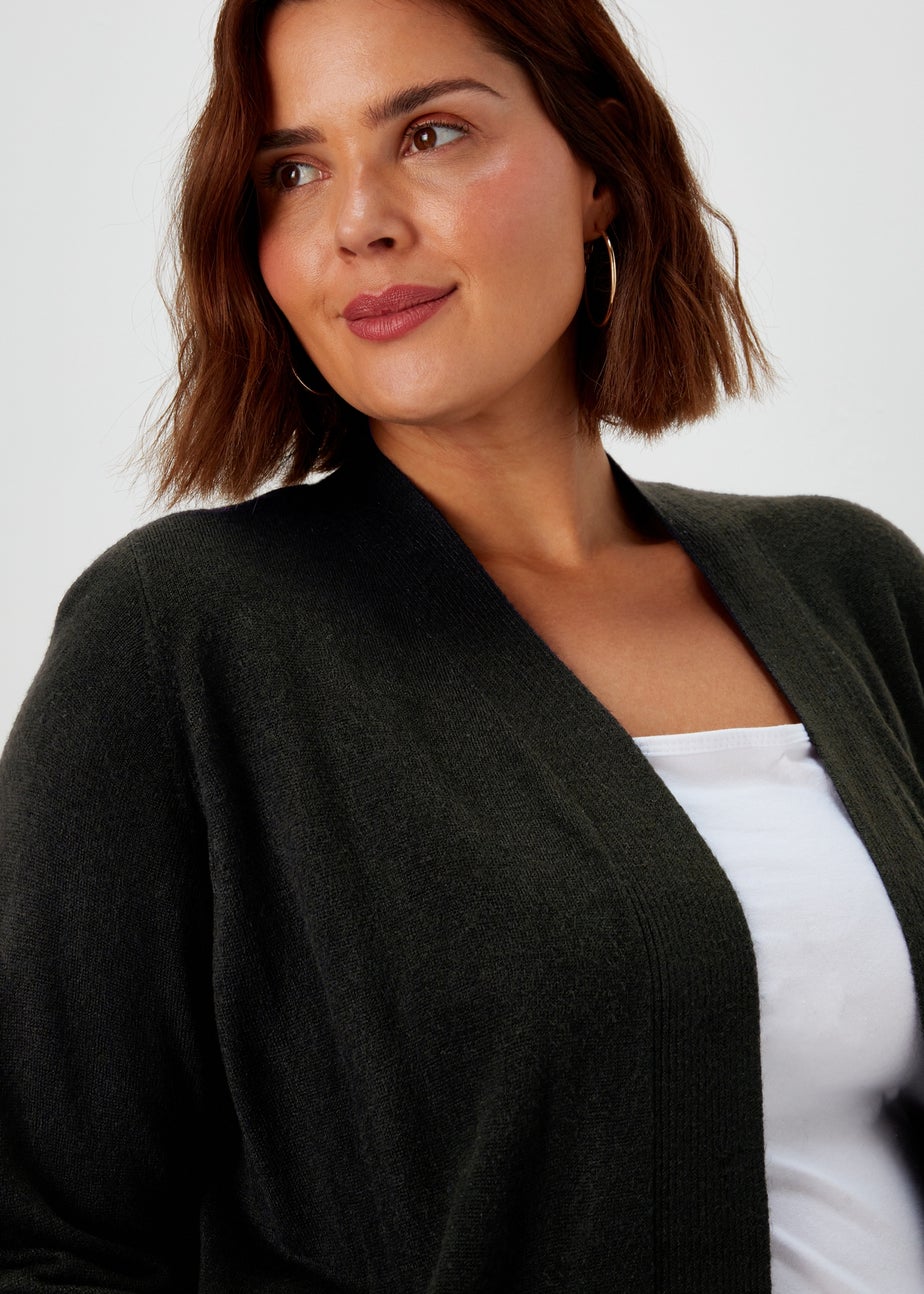 Papaya Curve Black Knitted Cardigan