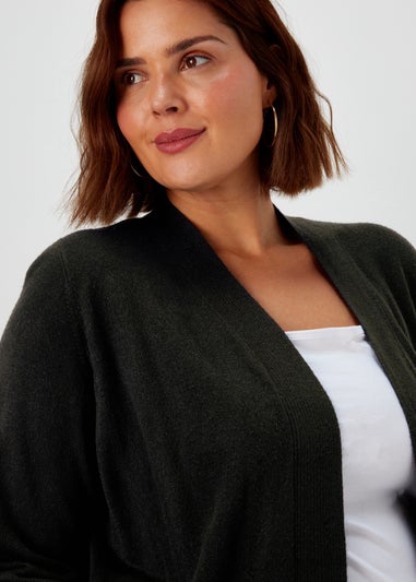 Papaya Curve Black Knitted Cardigan