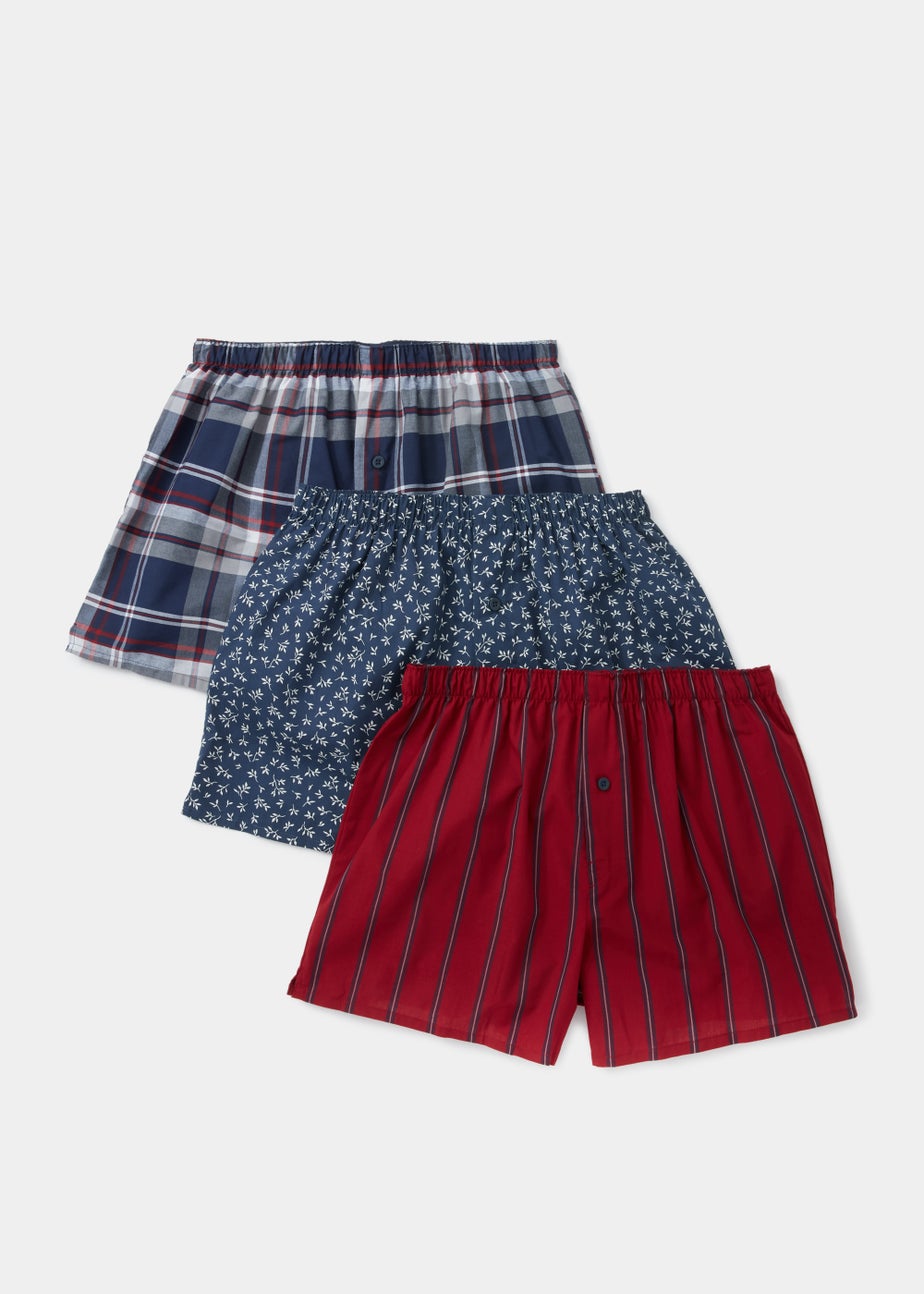 3 Pack Woven Print Boxers